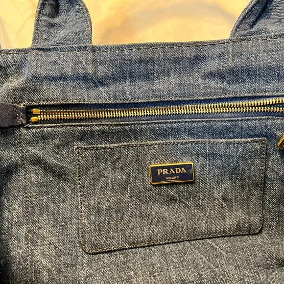 Prada Denim Tote/Shoulder Bag - Picture 8 of 12